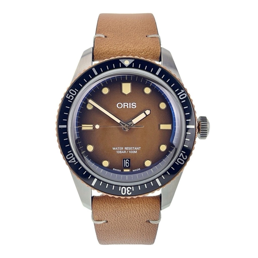 Oris Divers Sixty Five Stainless Steel Brown Dial 40mm Automatic Mens Watch 7707 Oris Divers Sixty Five Stainless Steel Brown Dial 40mm Automatic Mens Watch 7707